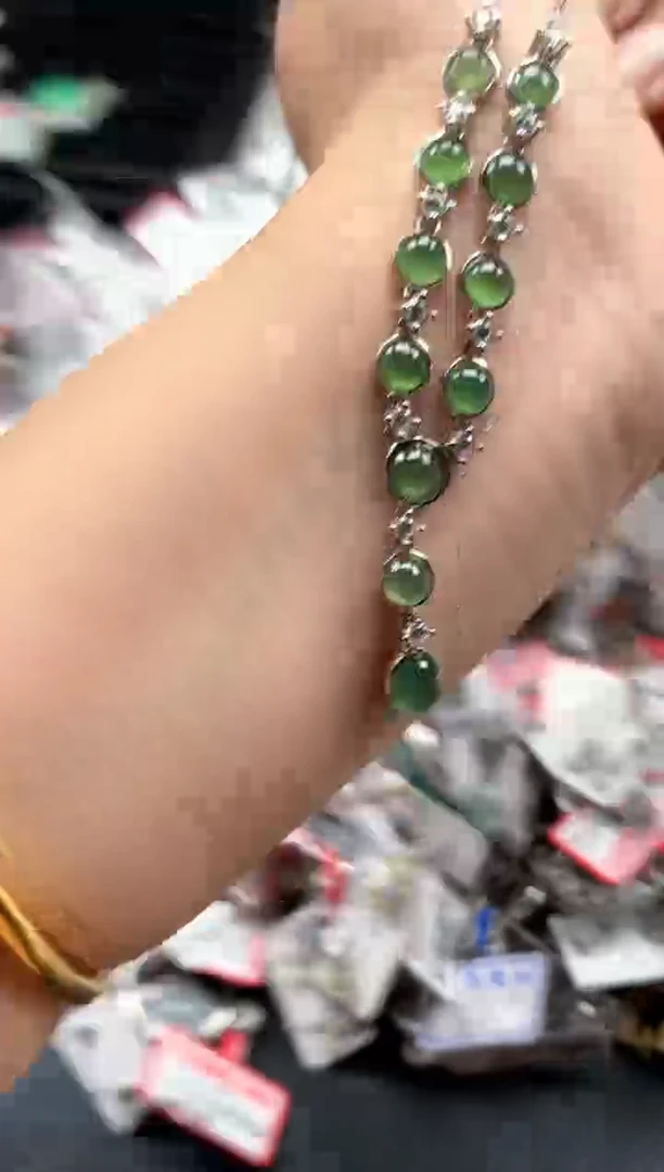银S925镶嵌戒指翡翠天然A货缅甸翡翠
