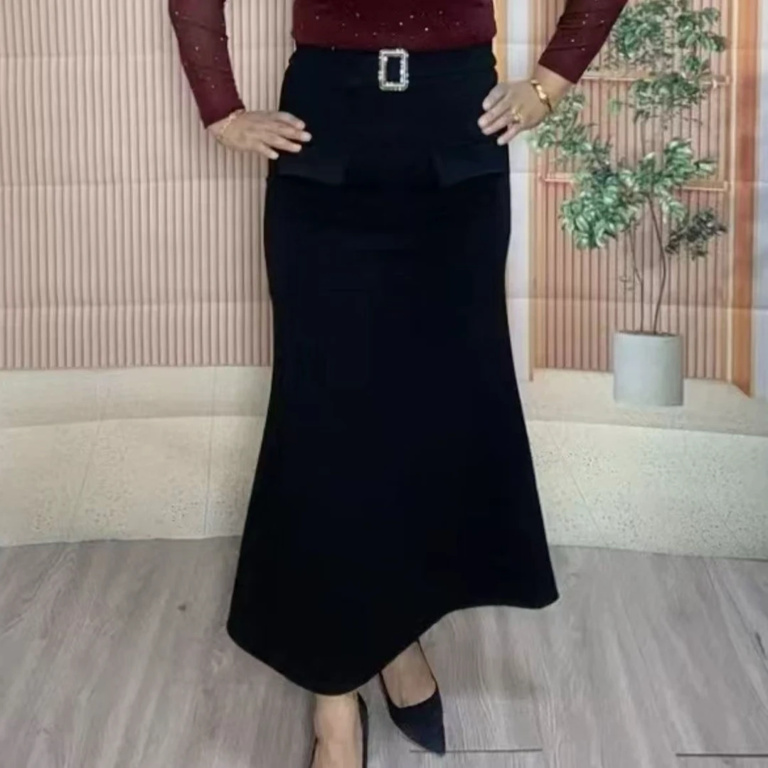 【Romio服装】女士裙子显瘦气质高腰时尚百搭开叉修身长款网红