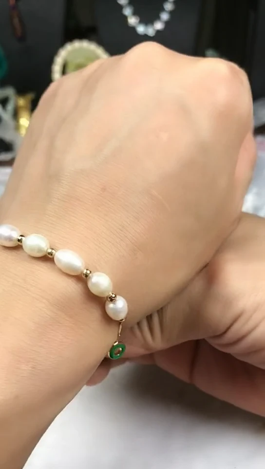 钛钢手绳淡水珍珠手链