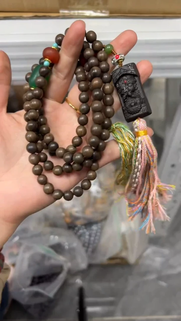 【闪购商品】檀香木吊坠未镶嵌檀香木玛瑙扎基项链[0186]