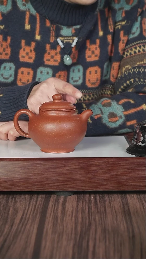 【闪购商品】紫砂茶壶xj  红降坡  掇只
