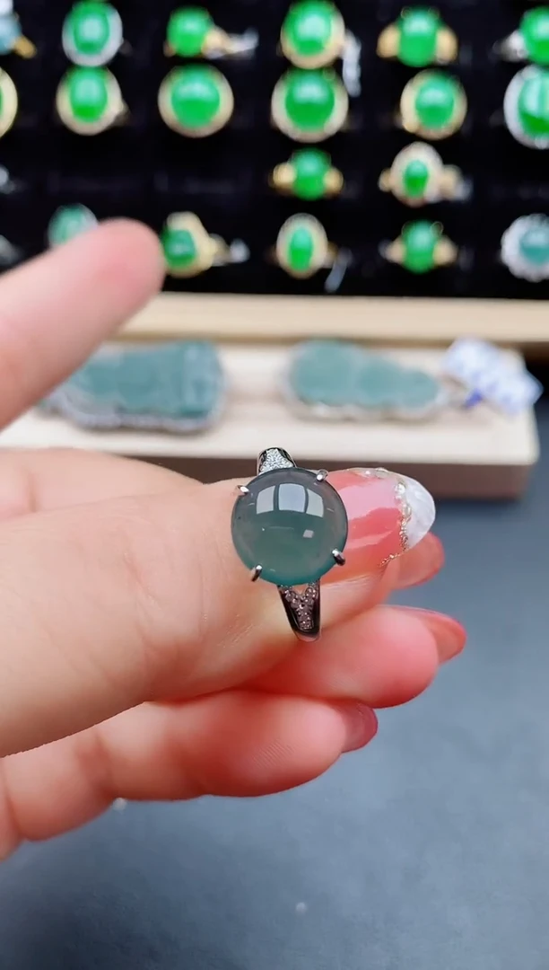 【闪购商品】翡翠戒指银S925镶嵌080800