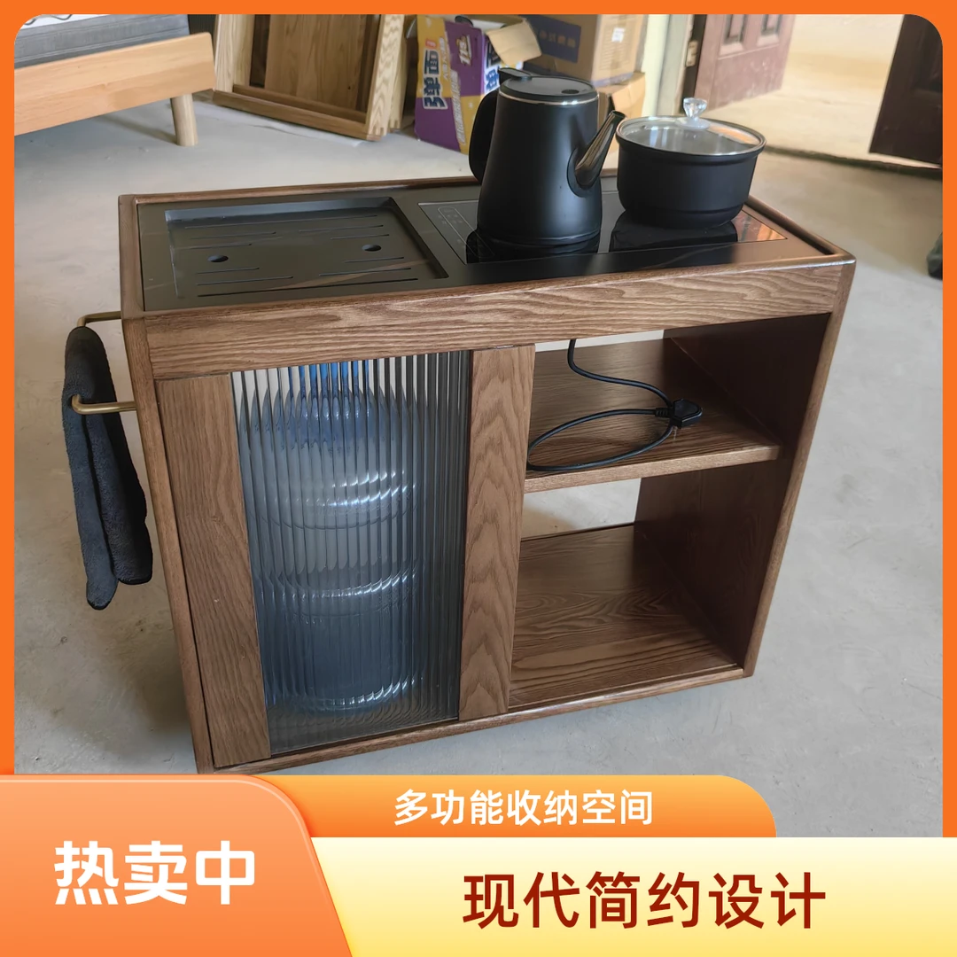 一体家用客厅沙发侧边置物架，可移动小茶桌，底部万向轮