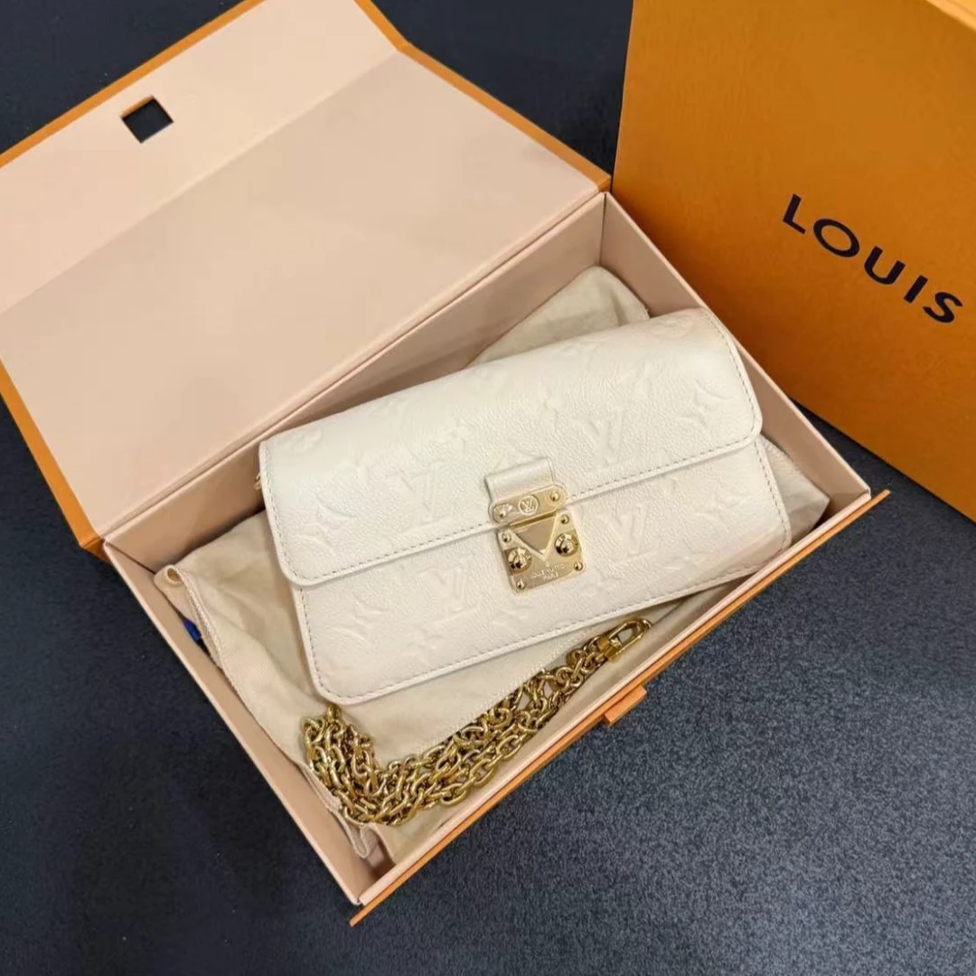 99新 LouisVuitton/路易威登 【安则专属】白色印花邮差woc链条包