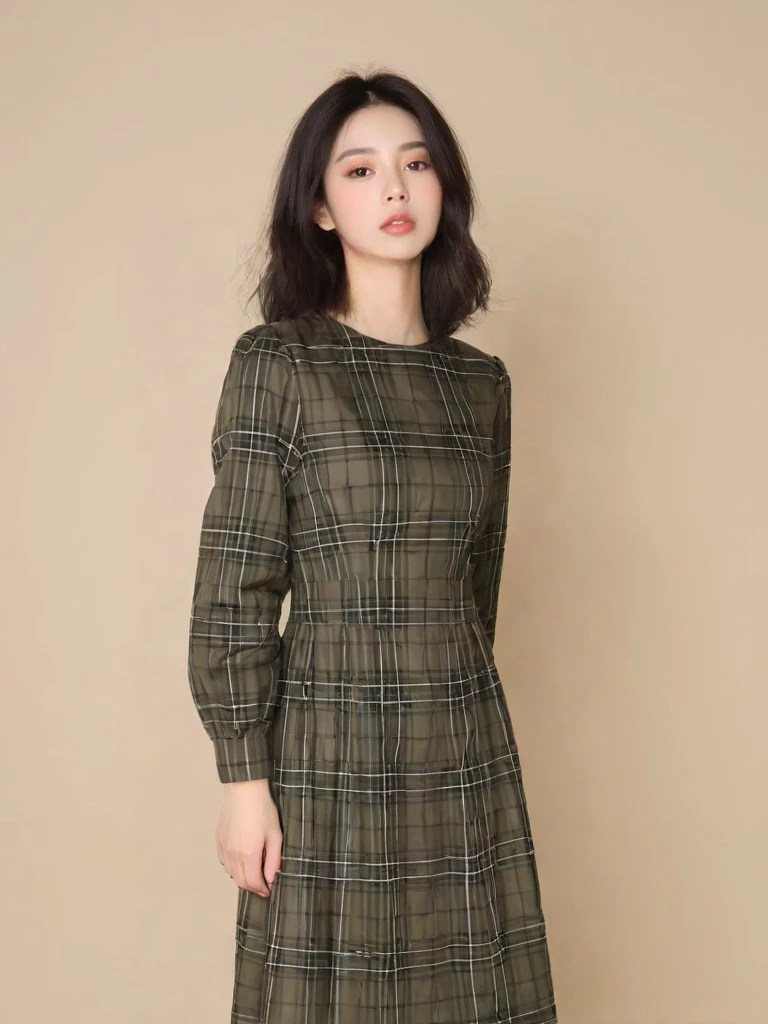 某巴某宝利复古Vintage原日系古着孤品时尚简约气质连衣裙