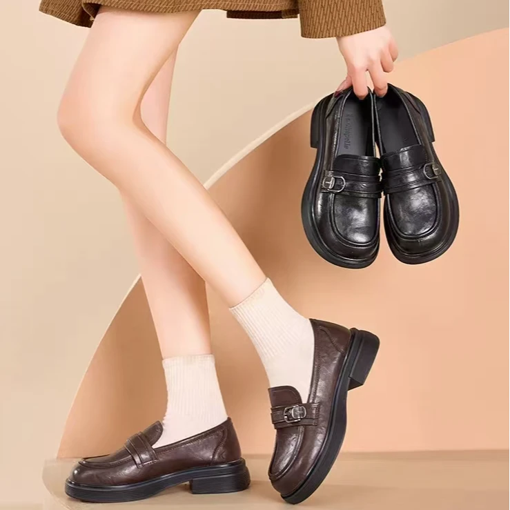 16-09  新款时尚休闲百搭粗跟乐福鞋