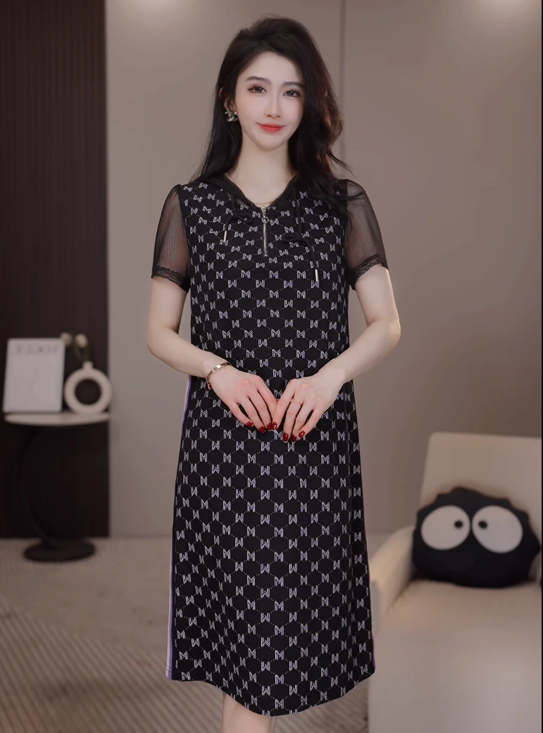 【阿紫专属】A-1089夏季新款法式时尚修身气质收腰设计女装连衣裙