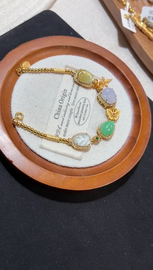 吊坠(不含链)银S925镶嵌翡翠手链