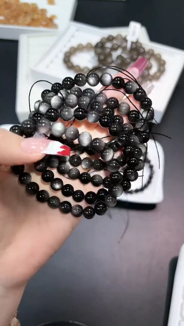 【闪购商品】黑曜岩手链未镶嵌7c多样性发其一/1条默认微瑕