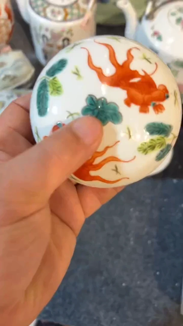 摆件瓷摆件瓷摆件金鱼墨盒