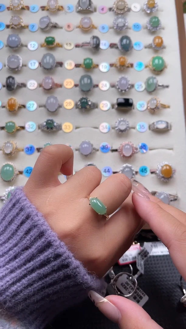 【闪购商品】翡翠戒指银S925镶嵌天然A货翡翠戒指