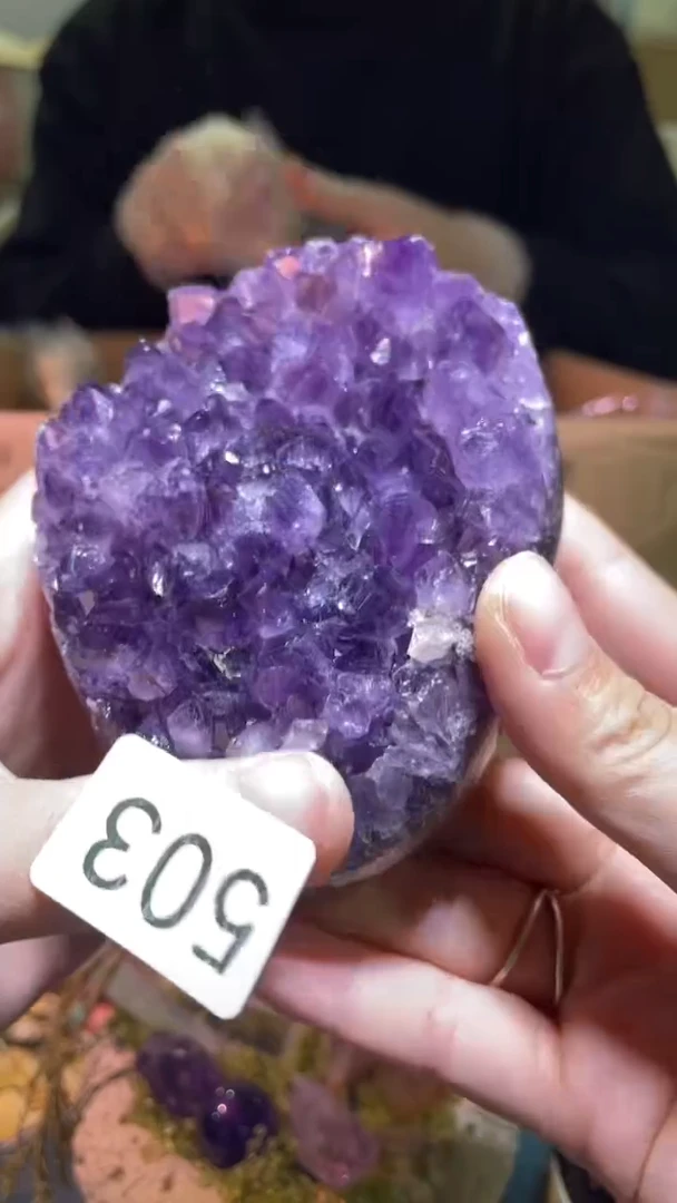 未镶嵌珠宝半成品水晶紫晶镇-503