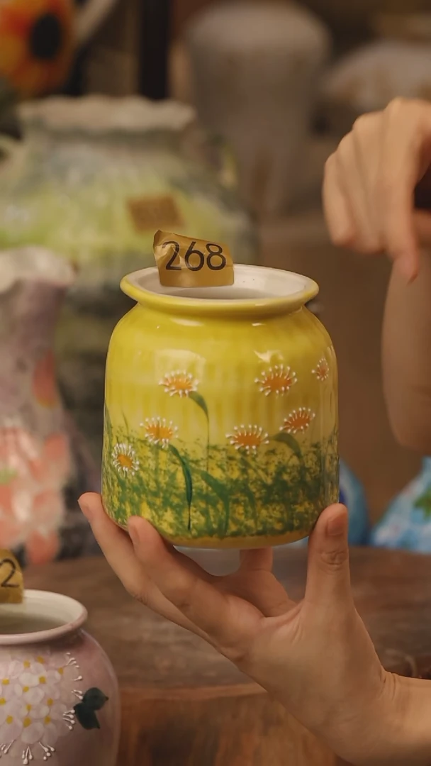 陶瓷268景德镇设计师手作花器摆件侘寂风