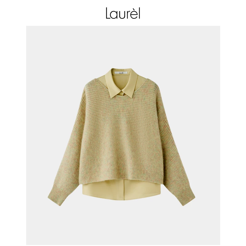 【晨粉专享】Laurel真两件休闲针织衫女LWL344M04200
