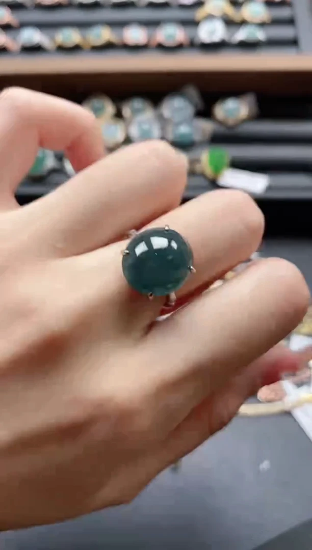 【闪购商品】翡翠戒指银S925镶嵌51151