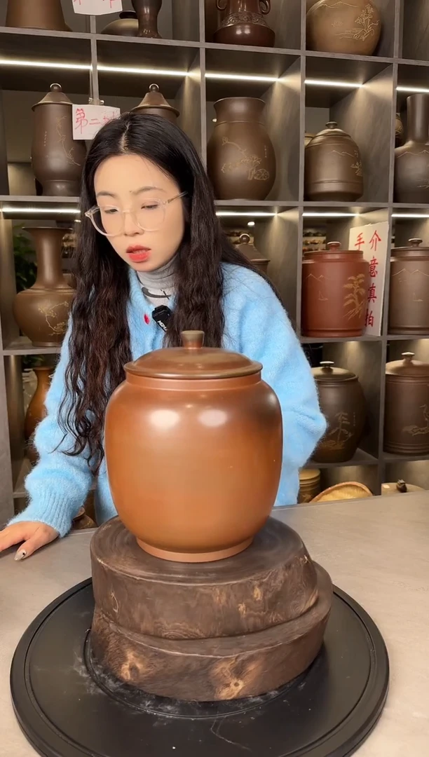 【闪购商品】罐本陶手作坭兴陶1.5斤茶叶罐手工痕迹微瑕