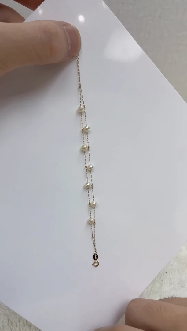18K金镶嵌海水珍珠手链