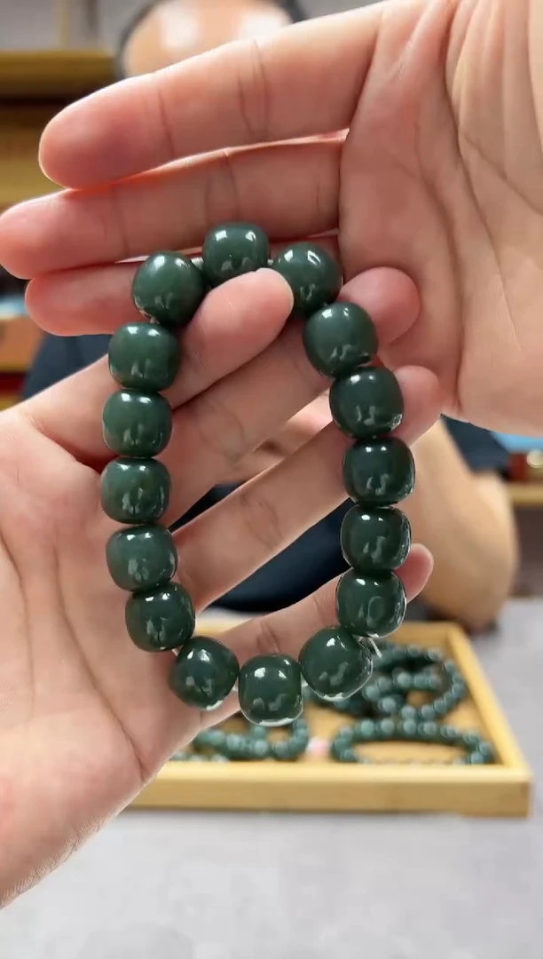 手链未镶嵌和田玉14且末瓷蓝