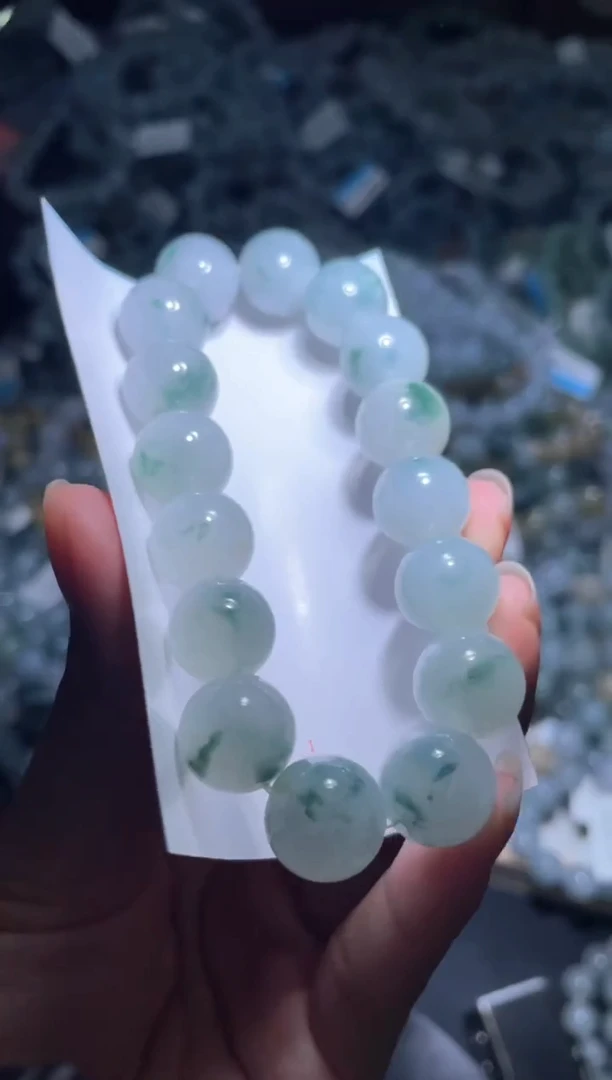 未镶嵌定制翡翠天然缅甸翡翠手串106
