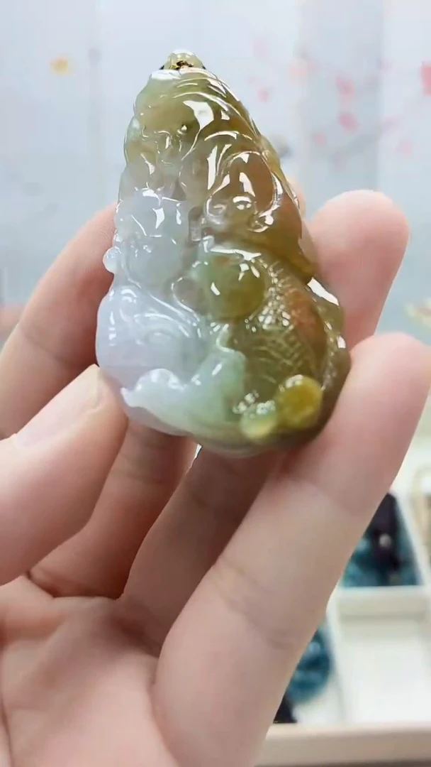 未镶嵌定制翡翠5060bb-毛货挂件65