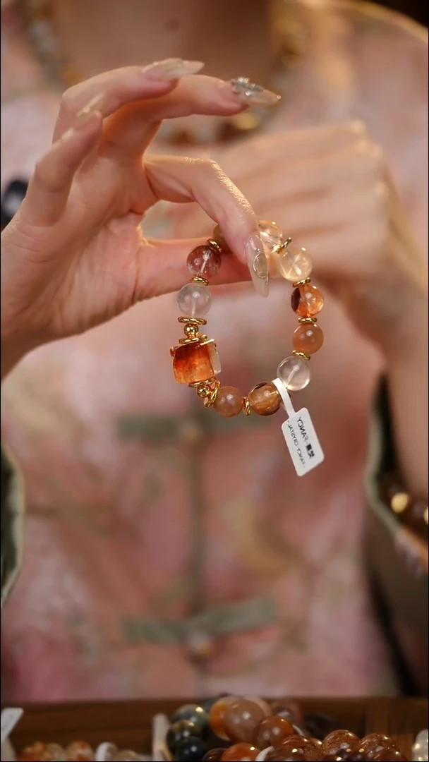 合金手串水晶胶花方糖月光粉水