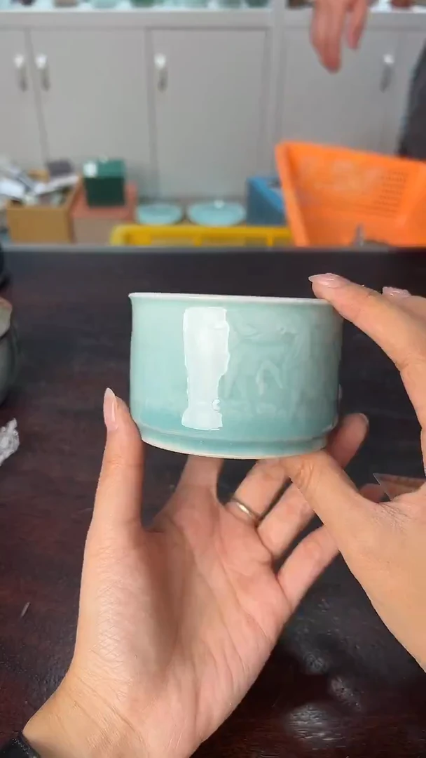 龙泉云间青瓷小米茶器
