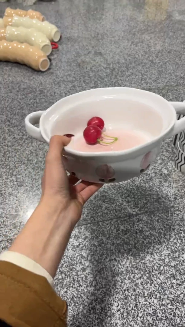 【闪购商品】瓷双耳郁金香8寸双耳汤碗1个装