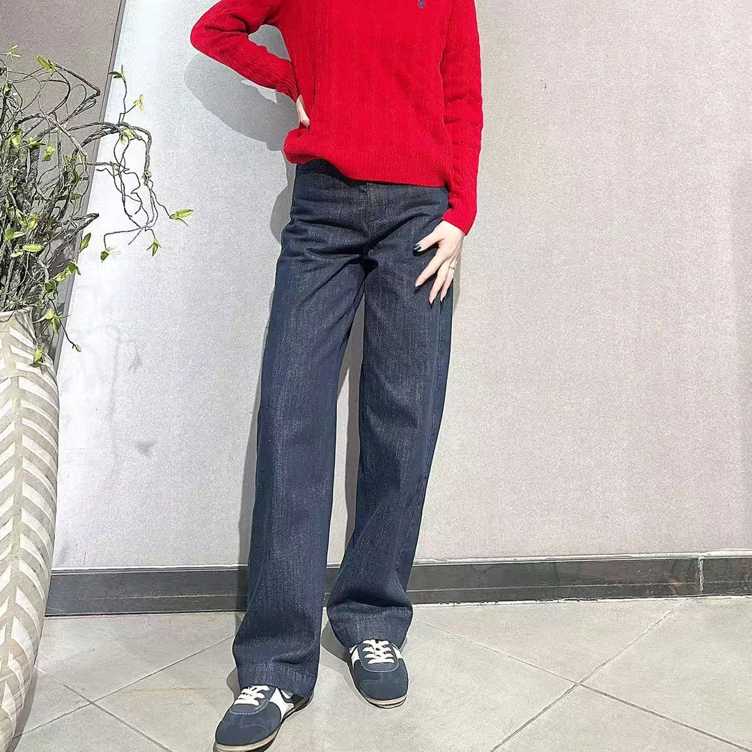 HALUNGLE/海伦格丽1727 时尚百搭显瘦中高腰阔腿裤直筒拖地裤