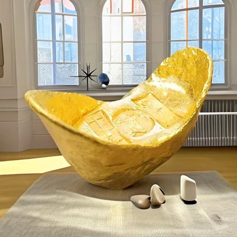 手工锻造炉内提纯实心元宝YBBJ