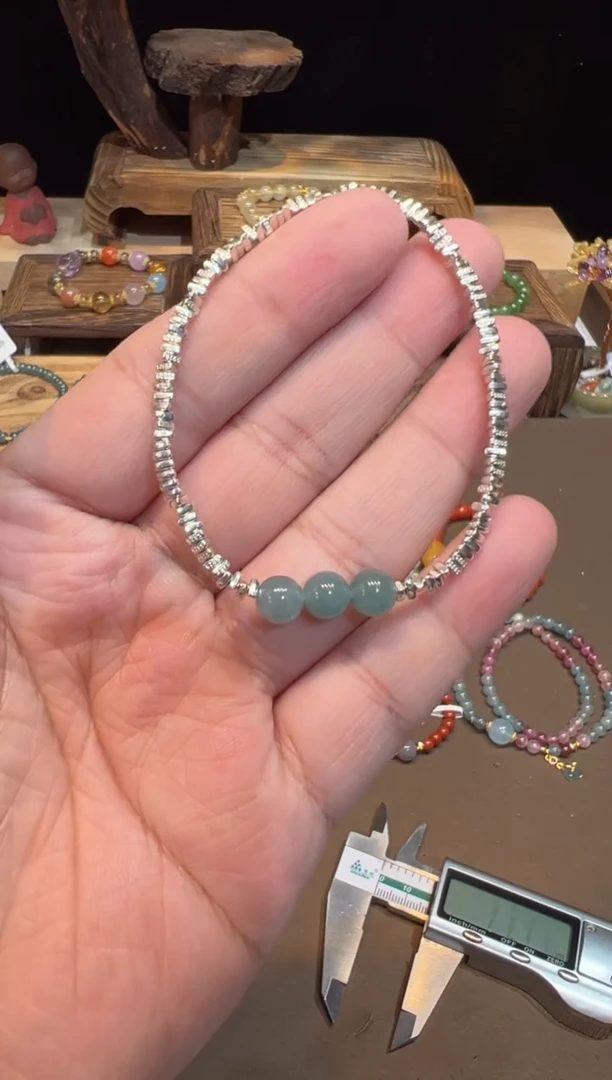 【闪购商品】翡翠手链银S925镶嵌手饰@@A5178