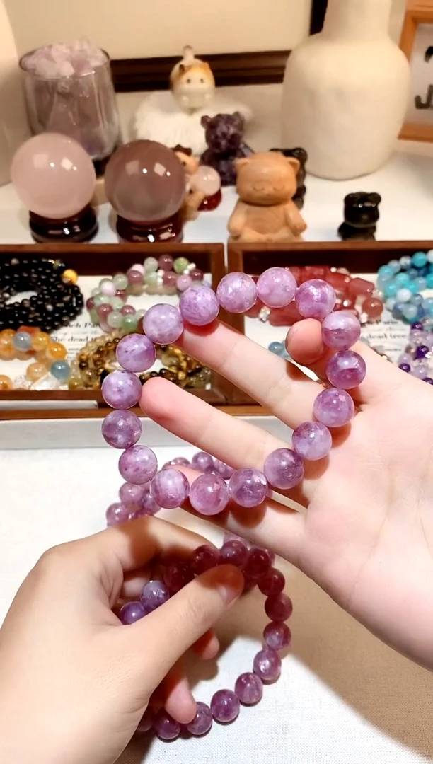 未镶嵌手链水晶粉紫祖母晶手串 12 多样性发一