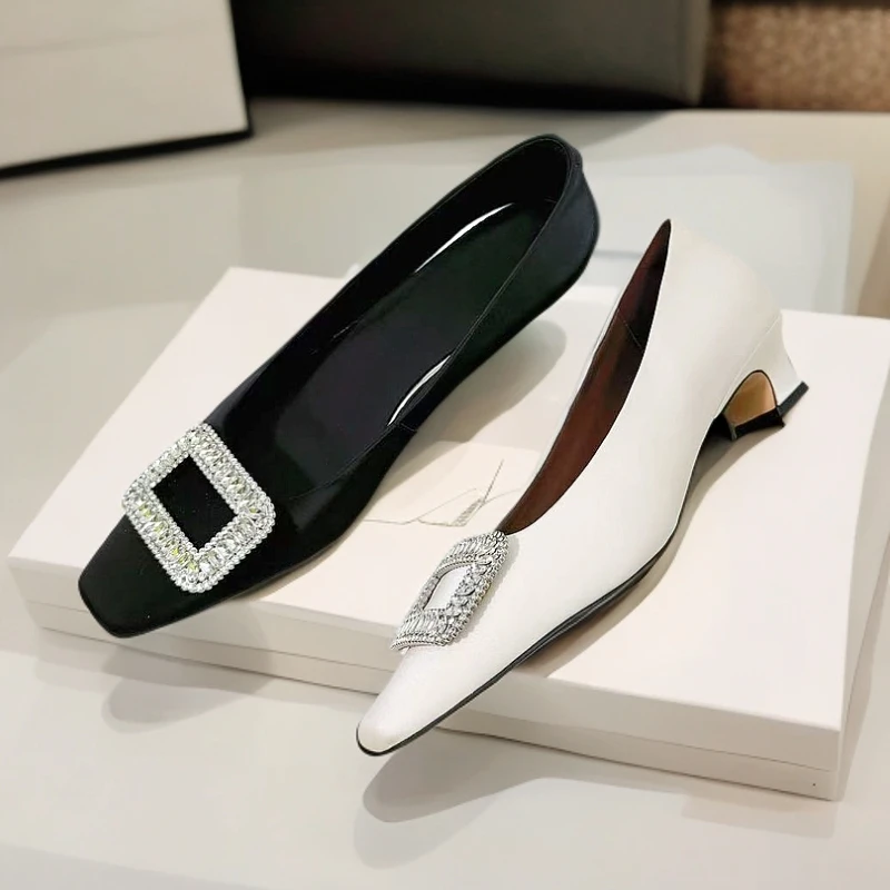 法式syd-JF036-1气质水钻气质方头百搭单鞋