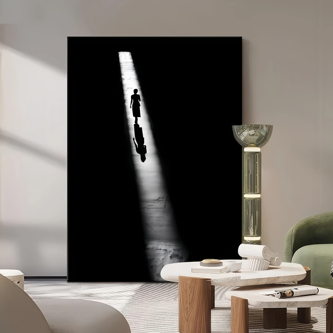 指引意式极简装饰画现代轻奢客厅黑色装饰画高级感餐厅玄关挂画