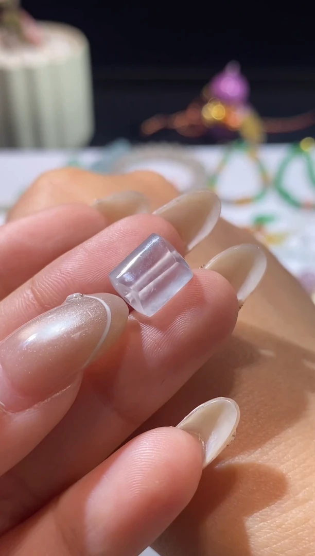 未镶嵌定制翡翠白冰玻璃 随型