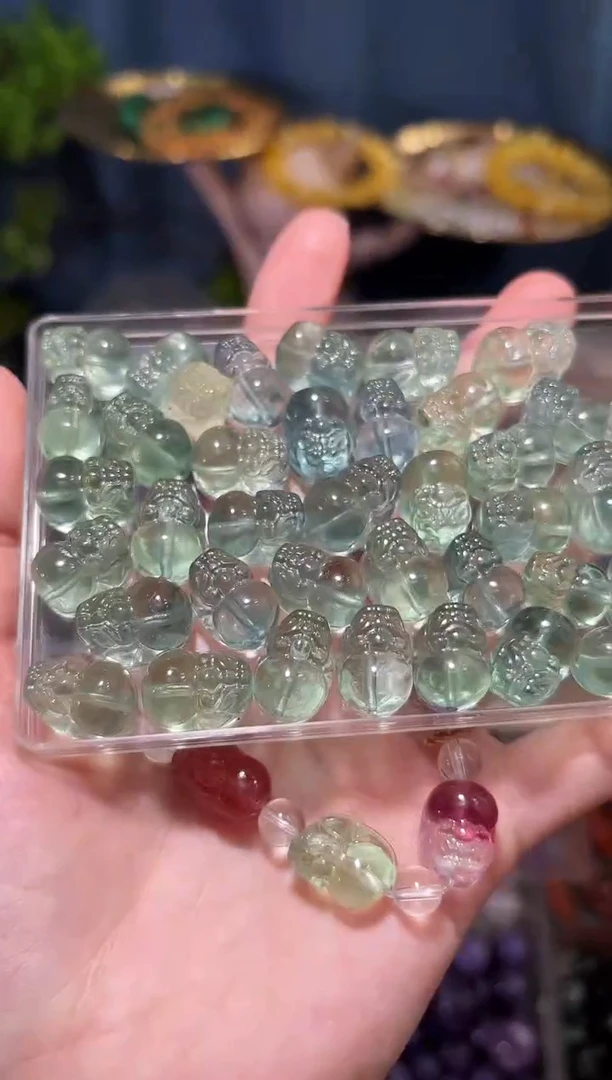 【闪购商品】水晶手串未镶嵌绿萤石貔貅一个约卡10