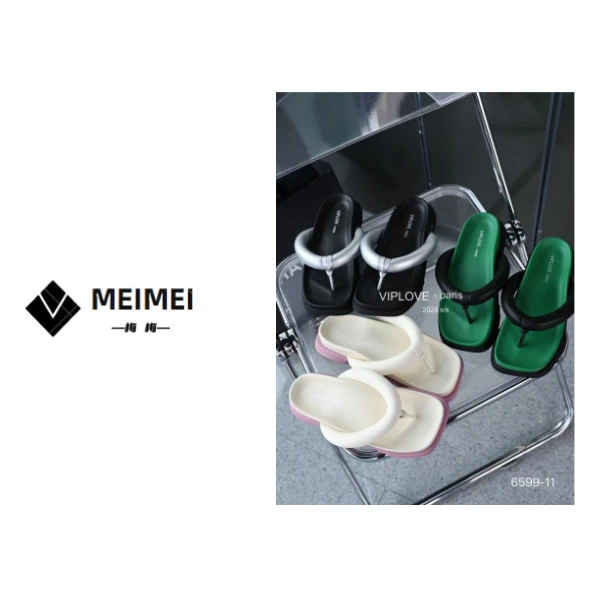 XMM.《香肠拖鞋》夏季时尚百搭洋气小众舒适软底人字拖鞋-V6599-11