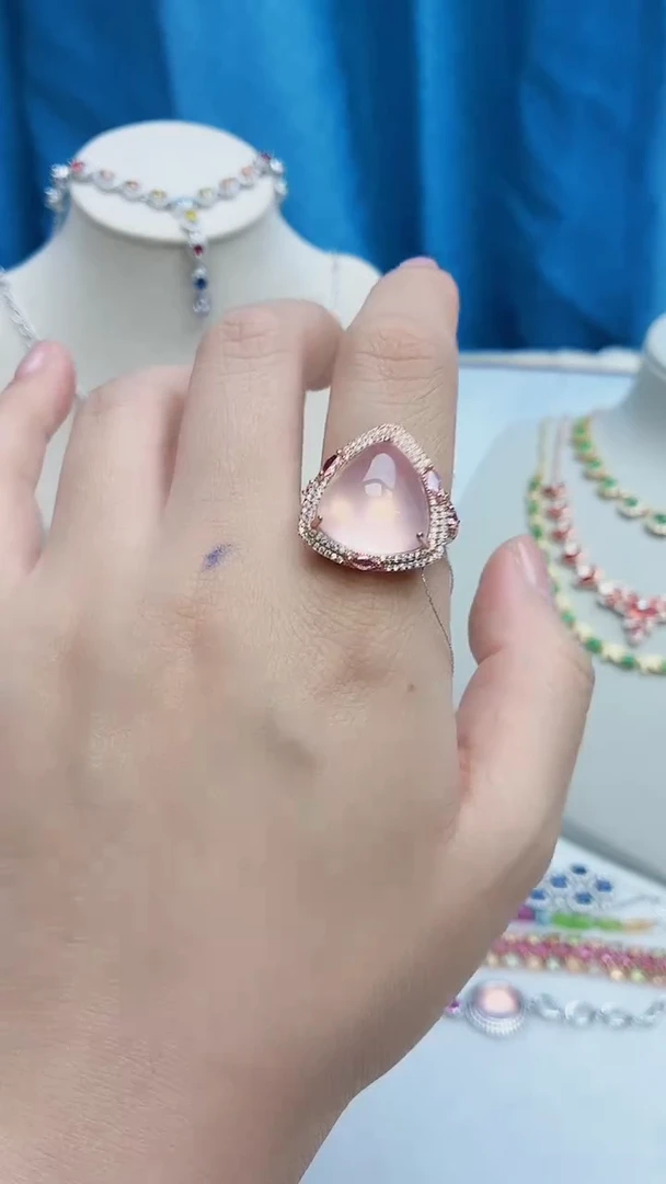 银S925镶嵌戒指水晶156ZB1113产品一个（多样性）