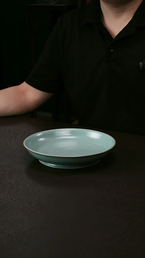 其他精品大卷足汝窑盘75