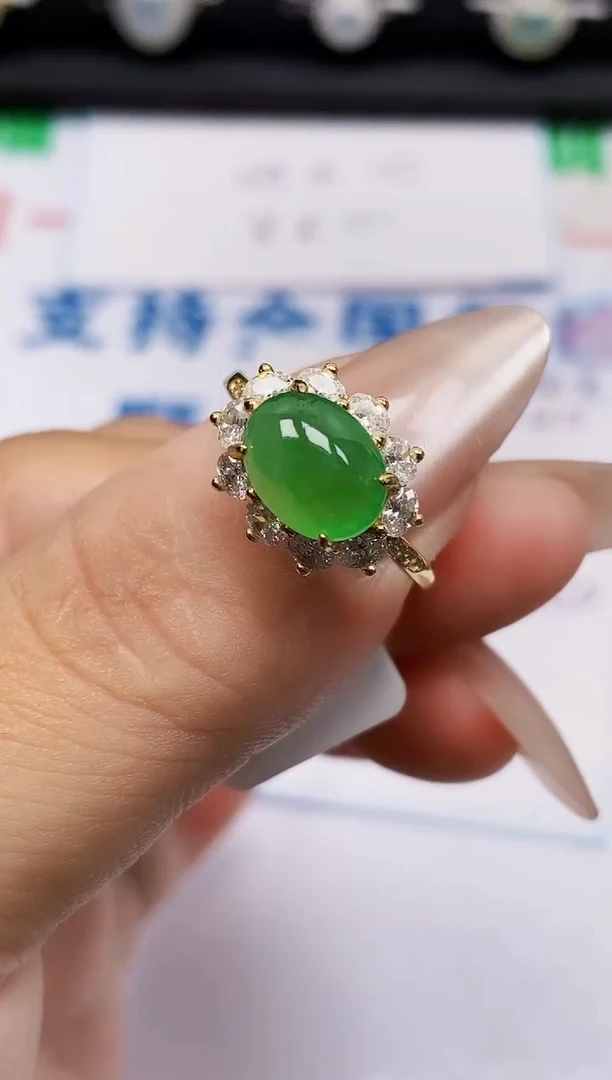 银S925镶嵌戒指翡翠1324