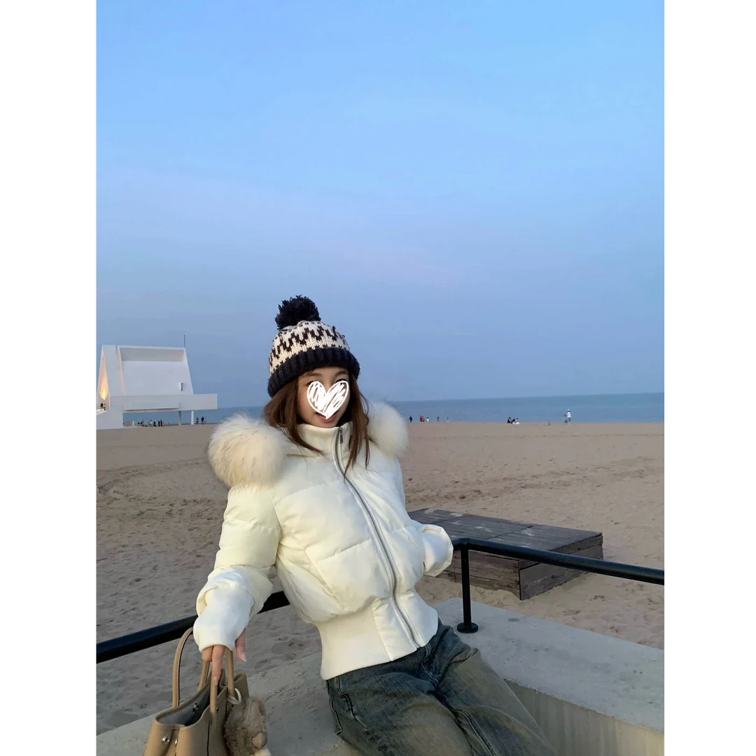 【运补6米】韩女日记慵懒风加绒棉服时尚高级感可拆卸毛领显瘦外套