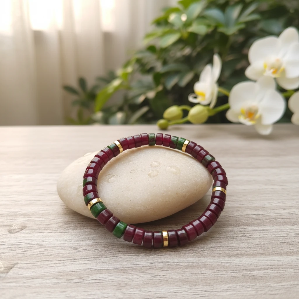 A678 红绿药片珠8mm手串百搭