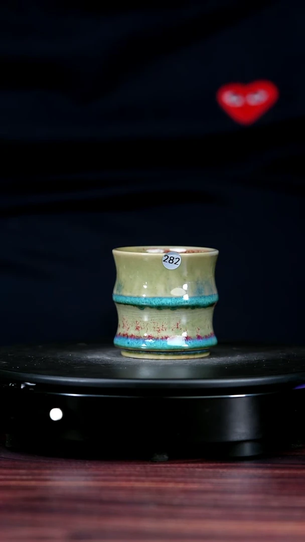 282#盼龙窑一级品原矿钧瓷竹节杯