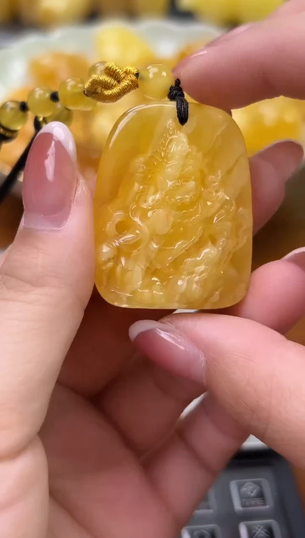 未镶嵌蜜蜡裸石琥珀蜜蜡吊坠