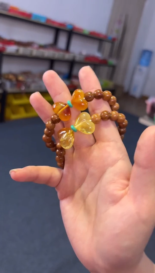 手链蜜蜡未镶嵌库克蜜蜡【蝴蝶结】单圈