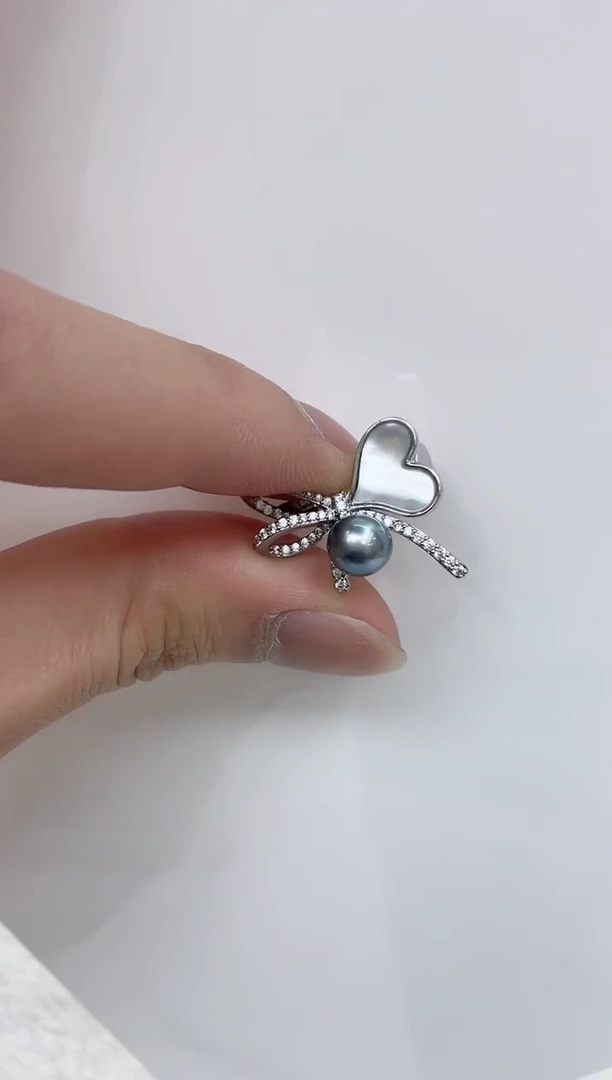 【闪购商品】海水珍珠胸饰银S925镶嵌海水珍珠胸针