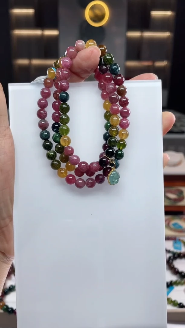 三圈手串未镶嵌碧玺（多样性发一条）Q