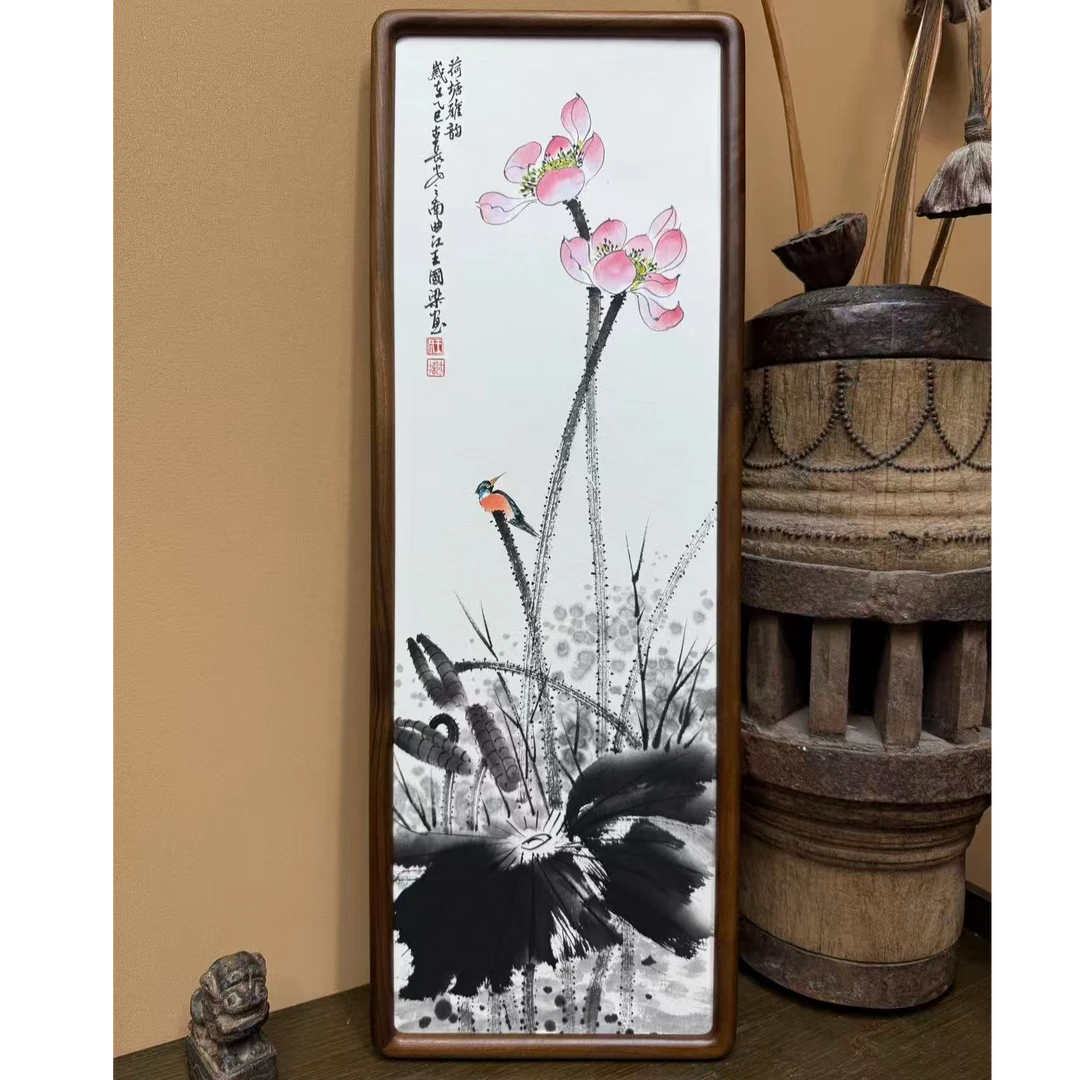 《荷塘雅趣》22×62花鸟装饰画