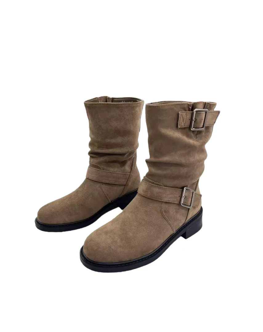 C  817  纯色  百搭  保暖  复古  高级感  时装靴