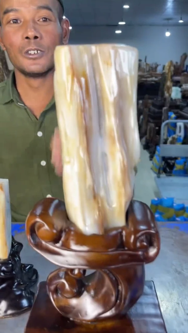 未镶嵌摆件硅化玉2