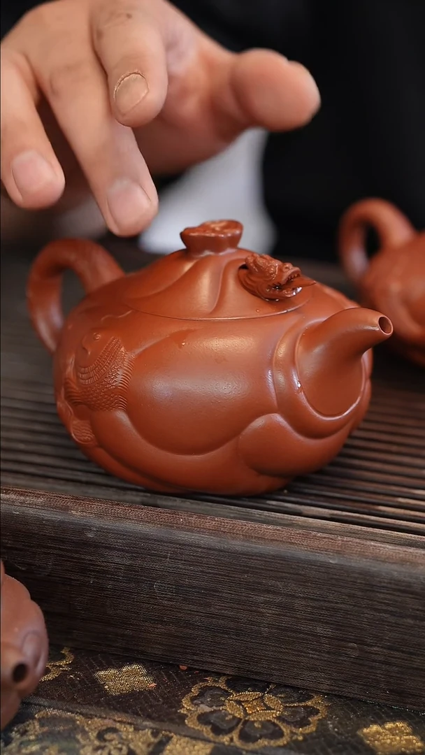 茶壶紫砂简**度鱼化龙 400cc 大品